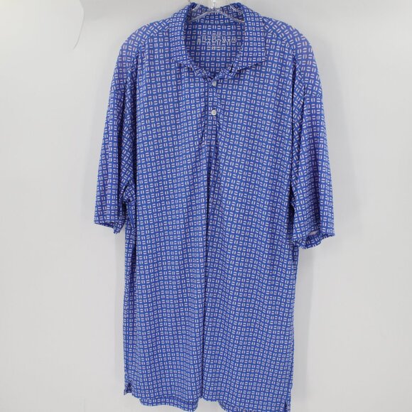 Mizzen main Shirt men's XL Phil Mickelson Golf Polo Pacific Sunset Geo Print - Picture 2 of 13